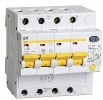 Автомат дифференциального тока АВДТ IEK KARAT АД14 4п 50А 30мА 4,5кА C тип AC картинка